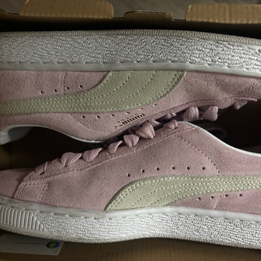 Puma Women's Soft Pink and Cream Sneakers
